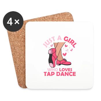 Just A Girl Who Loves Tap Dance Tap Dancer Tap Dan - Coasters (set of 4) - white - Front