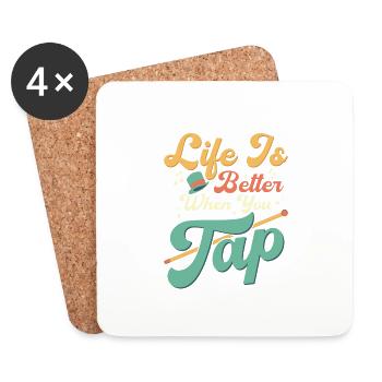 La vie est meilleure quand vous claquettez Danse à claquettes Danseur de claquettes - Dessous de verre (lot de 4) - blanc - Devant