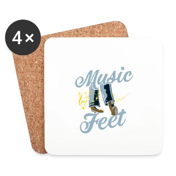 Faire de la musique avec mes pieds Danse à claquettes Danseur de claquettes - Dessous de verre (lot de 4) - blanc - Devant