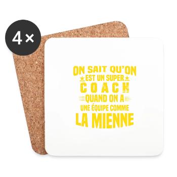 Un Super Coach Cadeau Entraîneur Sportif Humour - Dessous de verre (lot de 4) - blanc - Devant