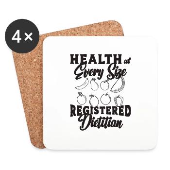 La santé à toutes les tailles aime les diététistes nutritionnistes - Dessous de verre (lot de 4) - blanc - Devant