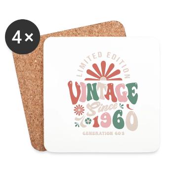 1960 Anniversary 1960 vintage - Coasters (set of 4) - white - Front