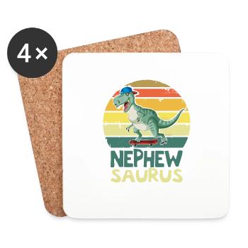 Neffe T Rex Dinosaurier Neffe Saurus Familie - Untersetzer (4er-Set) - Weiß - Vorne