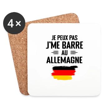 Je Peux Pas J'me Barre Au Allemagne - Dessous de verre (lot de 4) - blanc - Devant