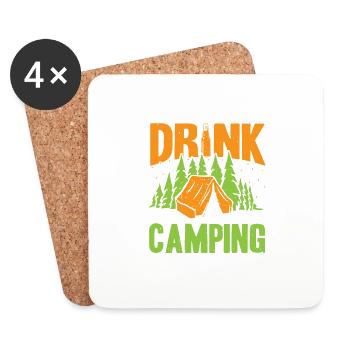 I Don't Always Drink When I'm Camping, Oh Wait - Coasters (set of 4) - white - Front