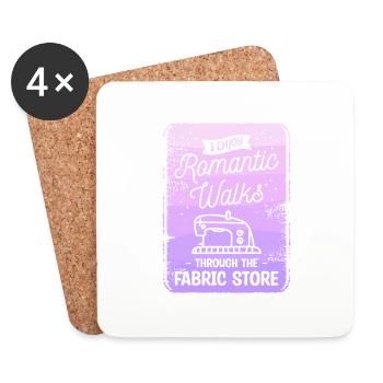 J’aime les promenades romantiques dans le magasin de tissus - Dessous de verre (lot de 4) - blanc - Devant