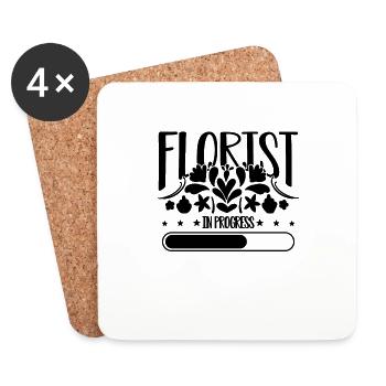 Florist In Progress Loves Floral Designer Florists - Coasters (set of 4) - white - Front