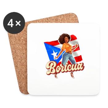 Afro latina boricua porto rico danse caribéenne - Dessous de verre (lot de 4) - blanc - Devant