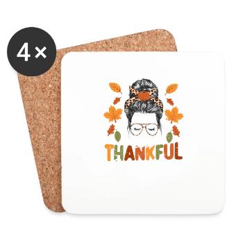 Eine dankbare Oma Thanksgiving Day Herbst Saison - Untersetzer (4er-Set) - Weiß - Vorne