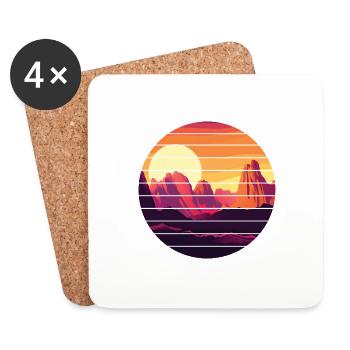 Mountains Hiking Mountain Hiking Hiking Mountain Hikers - Coasters (set of 4) - white - Front