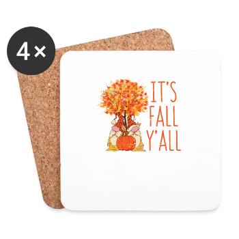 It's Autumn Y'all Cute Gnomes Pumpkin Autumn - Coasters (set of 4) - white - Front