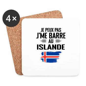 Je Peux Pas J'me Barre Au Islande - Dessous de verre (lot de 4) - blanc - Devant