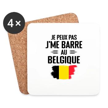 Je Peux Pas J'me Barre Au Belgique - Dessous de verre (lot de 4) - blanc - Devant