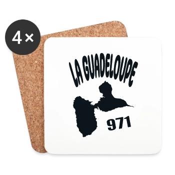 Belle idee cadeau carte de la guadeloupe 971 gwada - Dessous de verre (lot de 4) - blanc - Devant