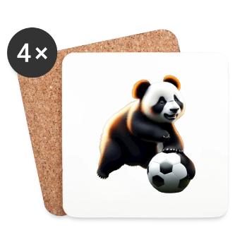 Panda Footballer - Untersetzer (4er-Set) - Weiß - Vorne