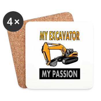 Le conducteur de l’excavatrice dit l’idée cadeau de conduite de l’excavatrice - Dessous de verre (lot de 4) - blanc - Devant