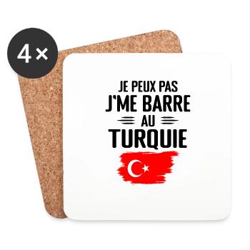 I can't I bar in Turkey - Coasters (set of 4) - white - Front