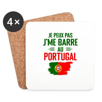 Je Peux Pas J'me Barre Au Portugal - Dessous de verre (lot de 4) - blanc - Devant