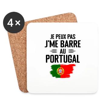 Je Peux Pas J'me Barre Au Portugal - Dessous de verre (lot de 4) - blanc - Devant