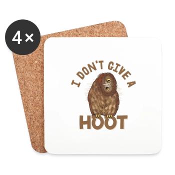 I Don't Give A Hoot Night Owl Nocturnal Bird - Untersetzer (4er-Set) - Weiß - Vorne