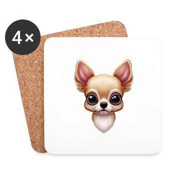 Chihuahua Majesty - Coasters (set of 4) - white - Front