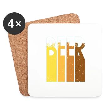 The Beer Design Buveur de bière Amateurs de bière - Dessous de verre (lot de 4) - blanc - Devant