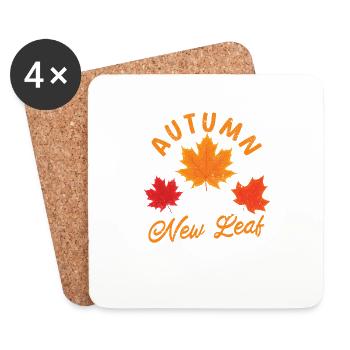 Autumn Time to Turn a New Leaf Inspiration - Coasters (set of 4) - white - Front