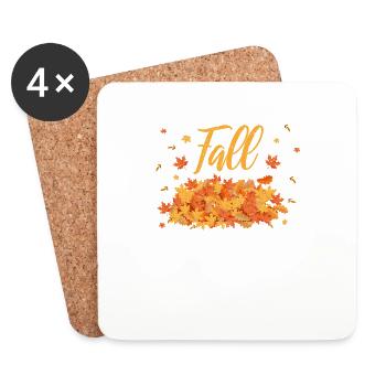Autumn Leaves Season Leaves Autumn Leaf Halloween - Coasters (set of 4) - white - Front