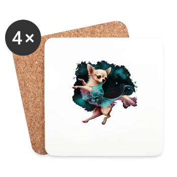 Chihuahua | Ballerine | Ballet | Danse | Danse | - Dessous de verre (lot de 4) - blanc - Devant