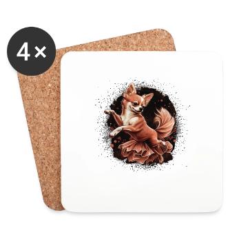 Chihuahua | Ballerine | Ballet | Danse | Danse | - Dessous de verre (lot de 4) - blanc - Devant