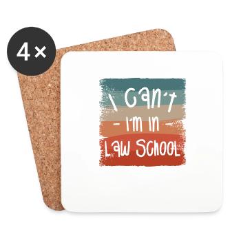 Je ne peux pas être en droit Étudiant avocat - Dessous de verre (lot de 4) - blanc - Devant