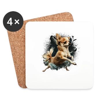 Chihuahua | Ballerine | Ballet | Danse | Danse | - Dessous de verre (lot de 4) - blanc - Devant