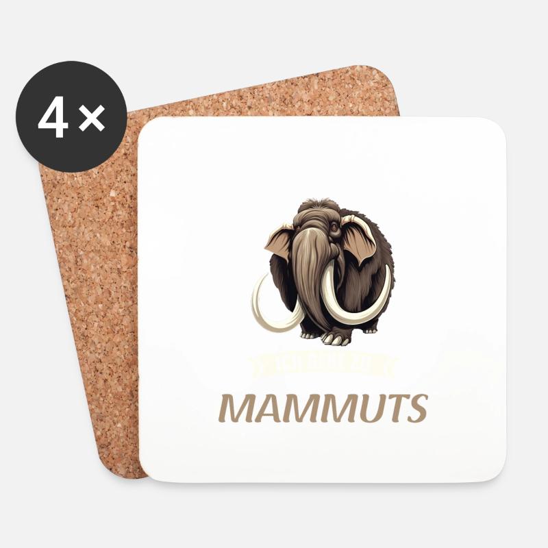 Ich mag halt einfach Mammuts Mammut - Untersetzer (4er-Set) - Weiß