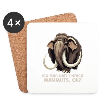 Ich mag halt einfach Mammuts Mammut - Untersetzer (4er-Set) - Weiß - Vorne
