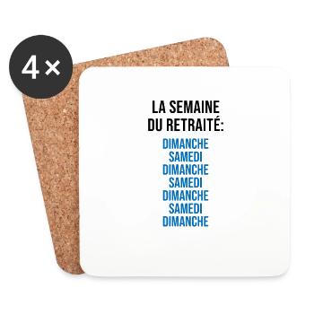 La Semaine du Retraité - Dessous de verre (lot de 4) - blanc - Devant