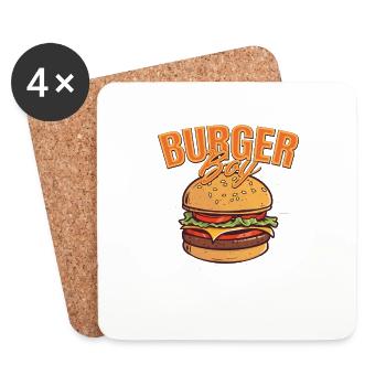 Burger Boy Meat Buns Food Hamburger - Untersetzer (4er-Set) - Weiß - Vorne