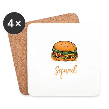 Burger Squad Meat Buns Food Hamburger - Dessous de verre (lot de 4) - blanc - Devant