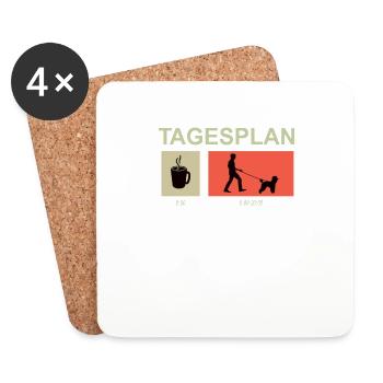 Hundezubehör Pudel Hundebesitzer - Untersetzer (4er-Set) - Weiß - Vorne