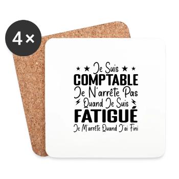 Humour Comptable Cadeau Comptable Motivation - Dessous de verre (lot de 4) - blanc - Devant
