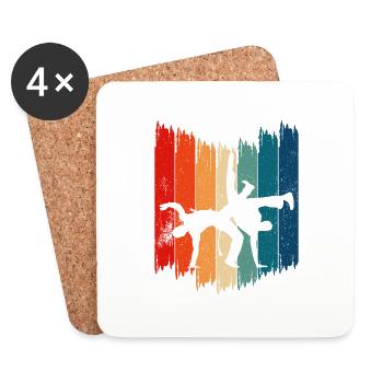 Retro Capoeira Fighter Vintage Capoeira - Coasters (set of 4) - white - Front