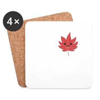 Leave Me Alone Grump Leaf Autumn Leaves Autumn - Coasters (set of 4) - white - Front