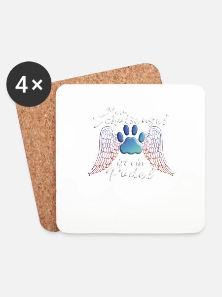Hundezubehör Pudel Hundebesitzer - Untersetzer (4er-Set) - Weiß