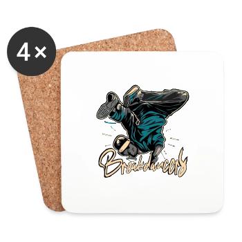 BREAKDANCER - Untersetzer (4er-Set) - Weiß - Vorne