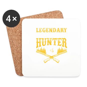 Legendary Squirrel Hunter Funny Hunt Vintage - Coasters (set of 4) - white - Front