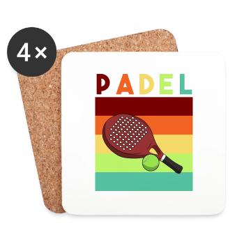 Padel Paddle Raquette Tennis Sport I Cadeau - Dessous de verre (lot de 4) - blanc - Devant