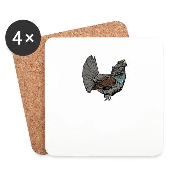 Capercaillie I Chicken bird capercaillie motif for hunter - Coasters (set of 4) - white - Front