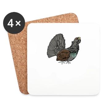 Capercaillie I Chicken bird capercaillie motif for hunter - Coasters (set of 4) - white - Front