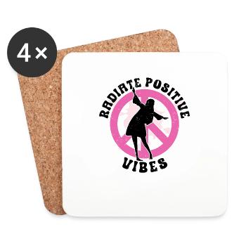 Hippie Peace Sign Peace Flowers Flower Child - Dessous de verre (lot de 4) - blanc - Devant