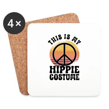 Hippie Peace Zeichen Frieden Blumen Blumenkind - Untersetzer (4er-Set) - Weiß - Vorne