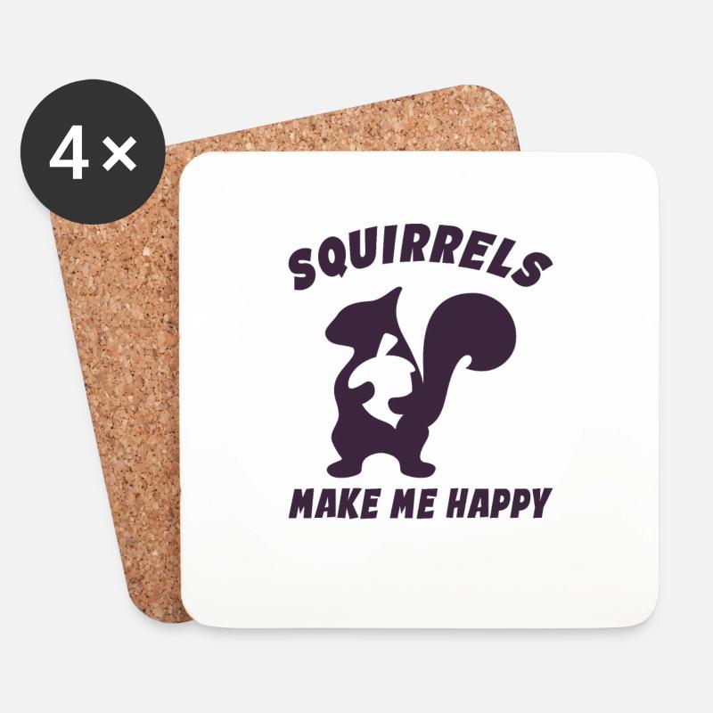 Cute Squirrel For Squirrel Lovers - Dessous de verre (lot de 4) - blanc
